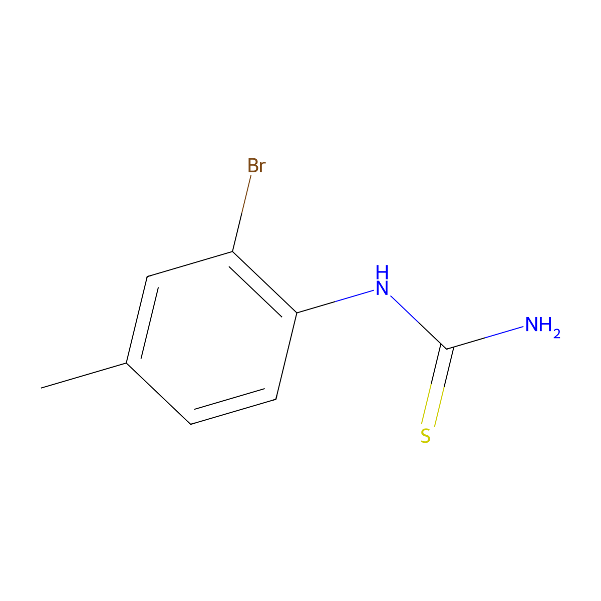 2-Bromo-4-methylphenylthiourea molecular structure, CAS 66644-79-9