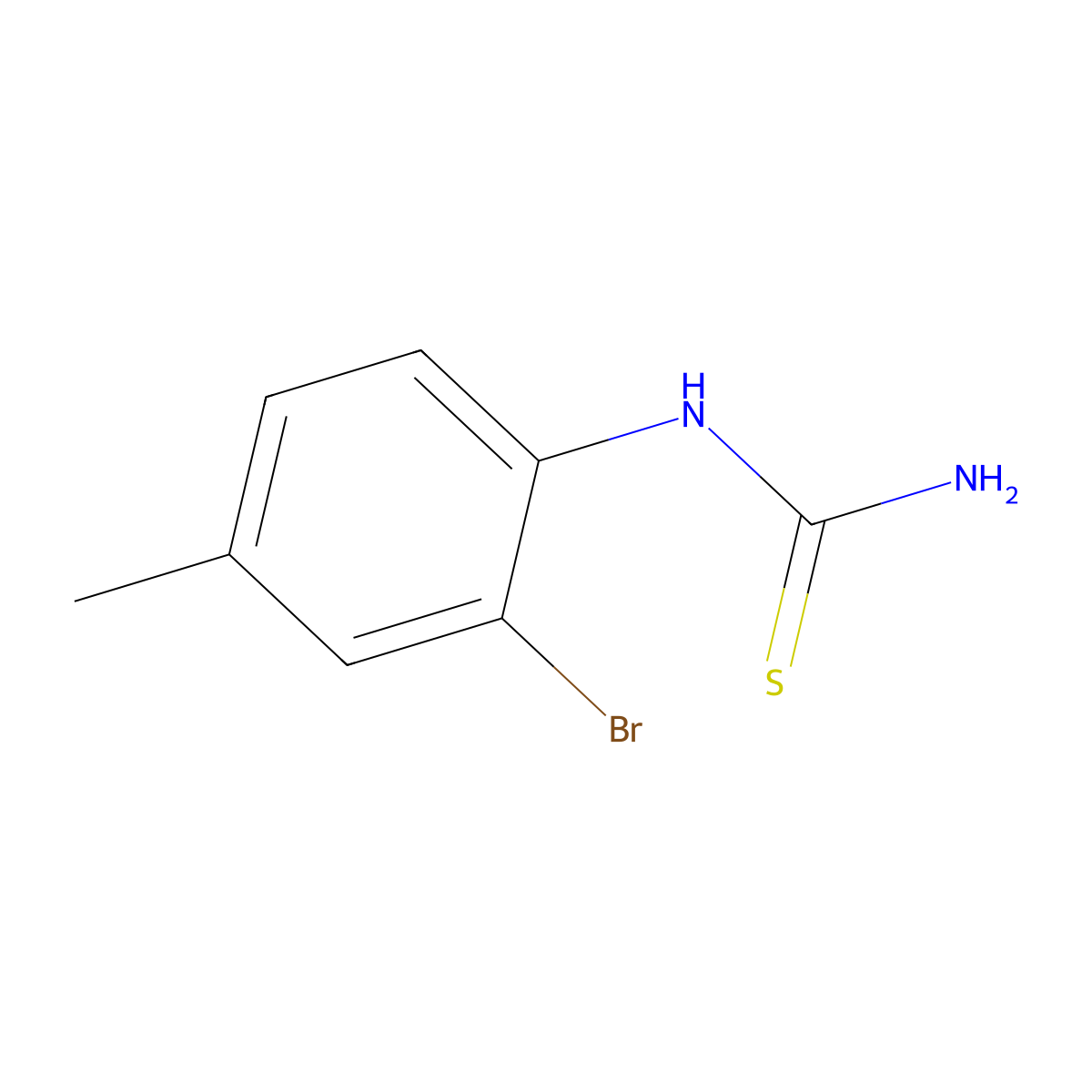 2-Bromo-4-methylphenylthiourea molecular structure, CAS 66644-79-9