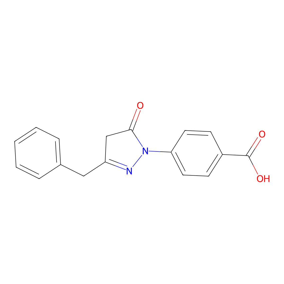 4-(3-benzyl-5-oxo-4,5-dihydro-1H-pyrazol-1-yl)benzoic acid molecular structure, CAS 66645-74-7