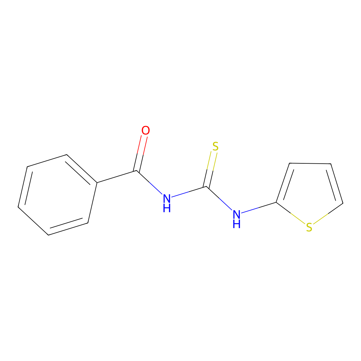 N-(thiophen-2-ylcarbamothioyl)benzamide molecular structure, CAS 66645-99-6