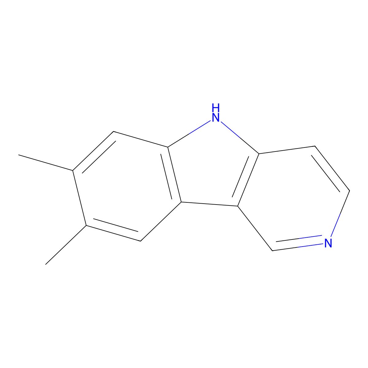 5H-Pyrido(4,3-b)indole, 7,8-dimethyl- molecular structure, CAS 66646-26-2