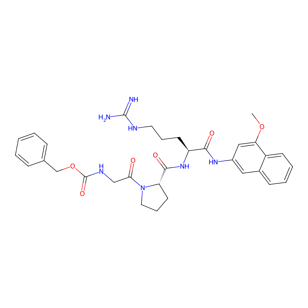 Z-Gly-Pro-Arg-MNA molecular structure, CAS 66647-41-4