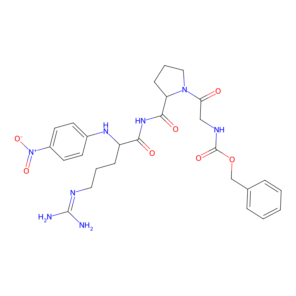 Carbobenzoxyglycyl-prolyl-arginine-4-nitroanilide molecular structure, CAS 66648-35-9
