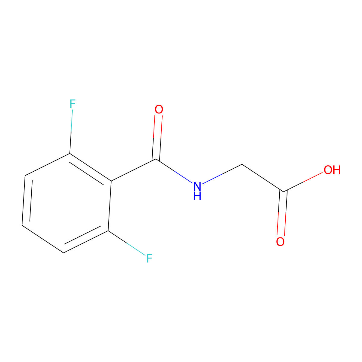 2-[(2,6-Difluorophenyl)formamido]acetic acid molecular structure, CAS 66648-38-2