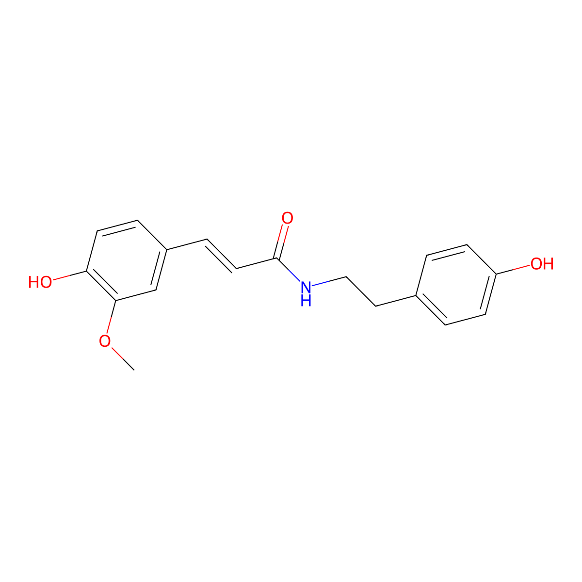 Feruloyltyramine molecular structure, CAS 66648-43-9