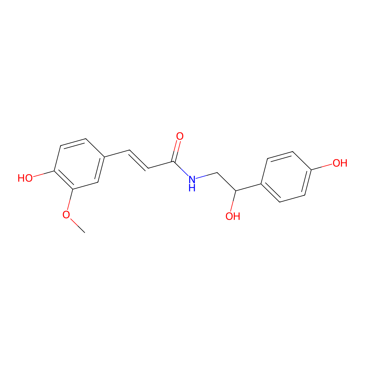 N-Trans-Feruloyloctopamine molecular structure, CAS 66648-44-0