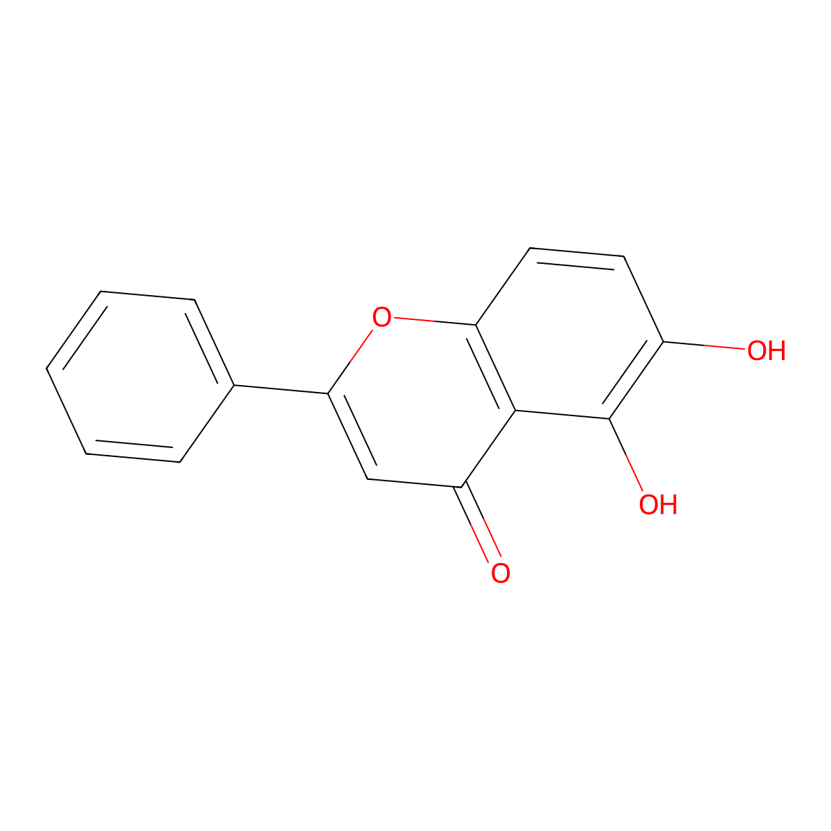 5,6-Dihydroxy-2-phenyl-4H-1-benzopyran-4-one molecular structure, CAS 6665-66-3