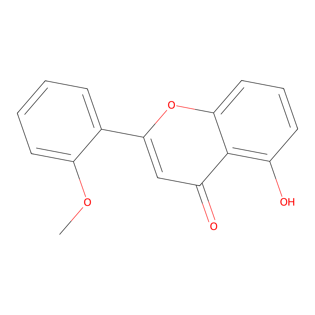 5-Hydroxy-2'-methoxyflavone molecular structure, CAS 6665-71-0