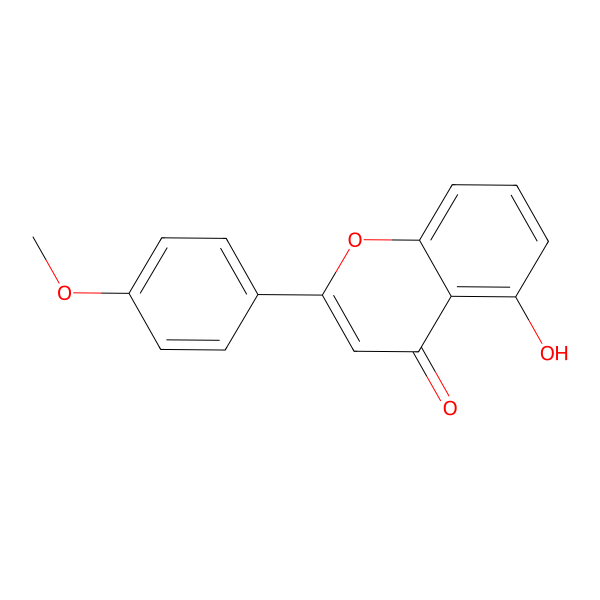 5-Hydroxy-2-(4-methoxyphenyl)-4H-chromen-4-one molecular structure, CAS 6665-72-1