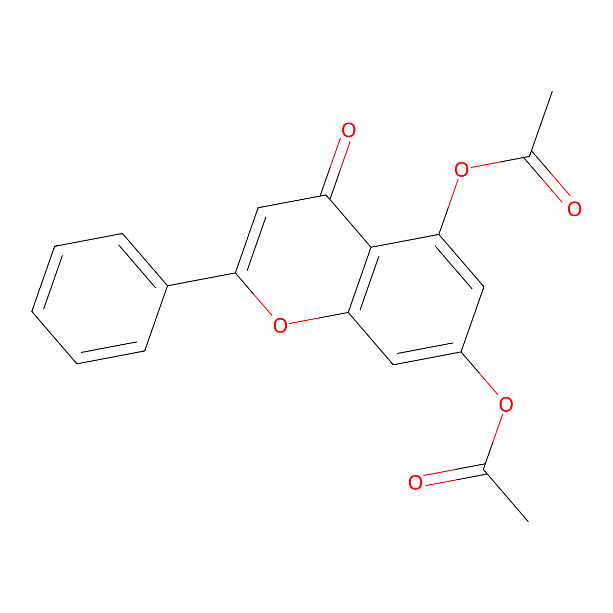 5,7-Diacetoxyflavone molecular structure, CAS 6665-78-7