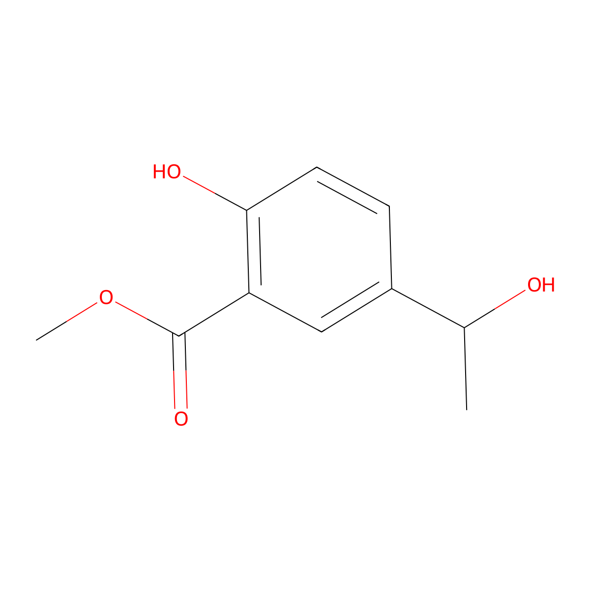 Methyl 2-hydroxy-5-(1-hydroxyethyl)benzoate molecular structure, CAS 66654-06-6