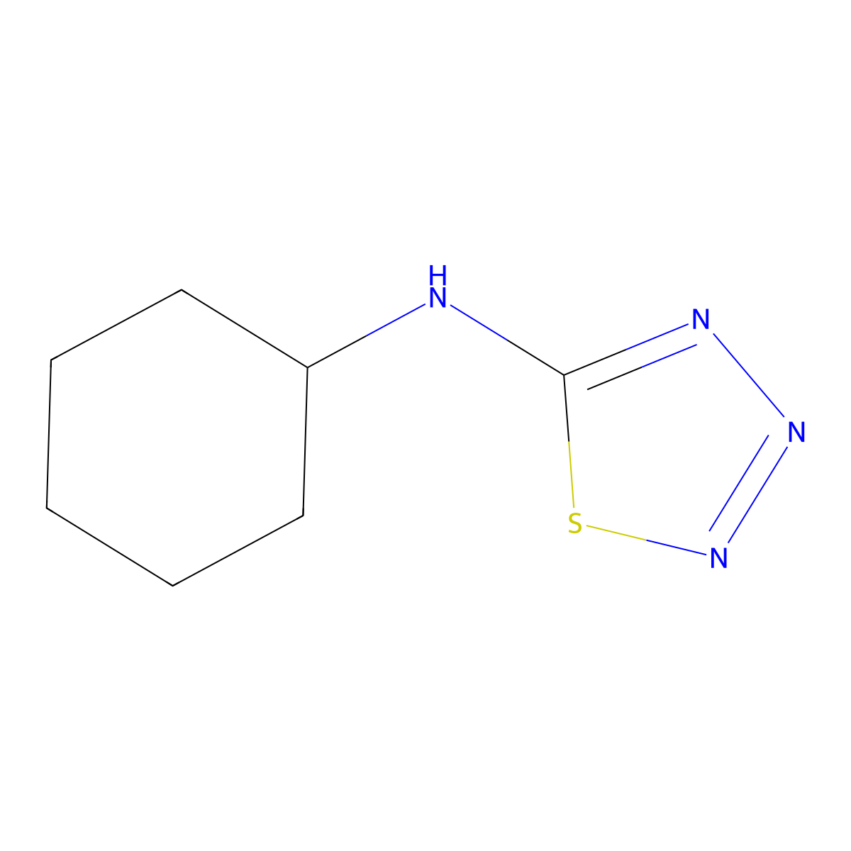 N-cyclohexylthiatriazol-5-amine molecular structure, CAS 66654-55-5