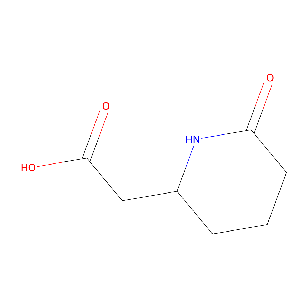 2-(6-Oxopiperidin-2-yl)acetic acid molecular structure, CAS 66654-69-1