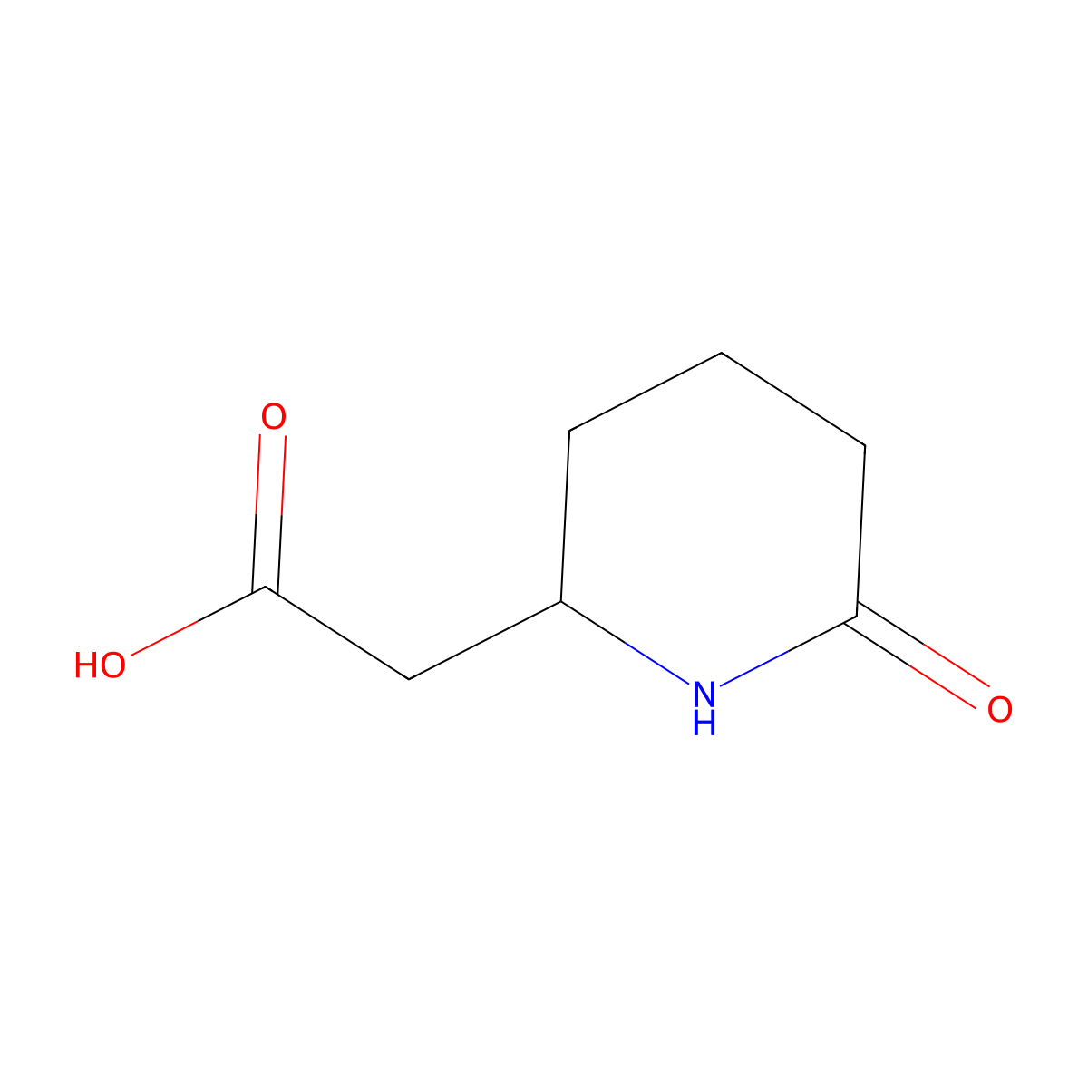 2-(6-Oxopiperidin-2-yl)acetic acid molecular structure, CAS 66654-69-1