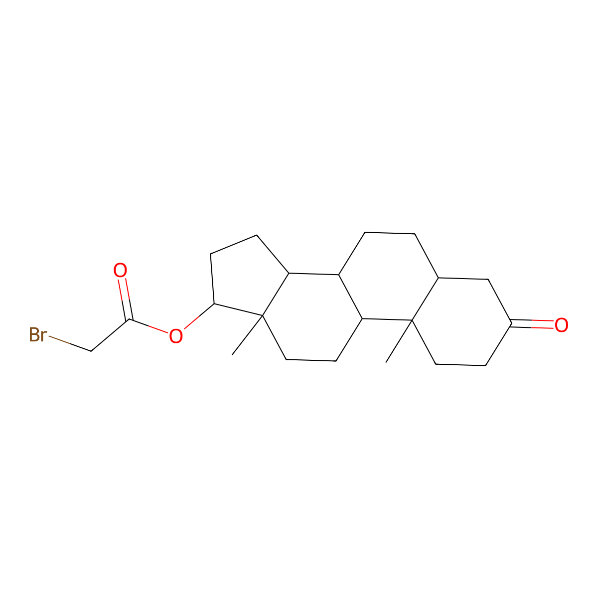 Dihydrotestosterone 17-bromoacetate molecular structure, CAS 66656-21-1