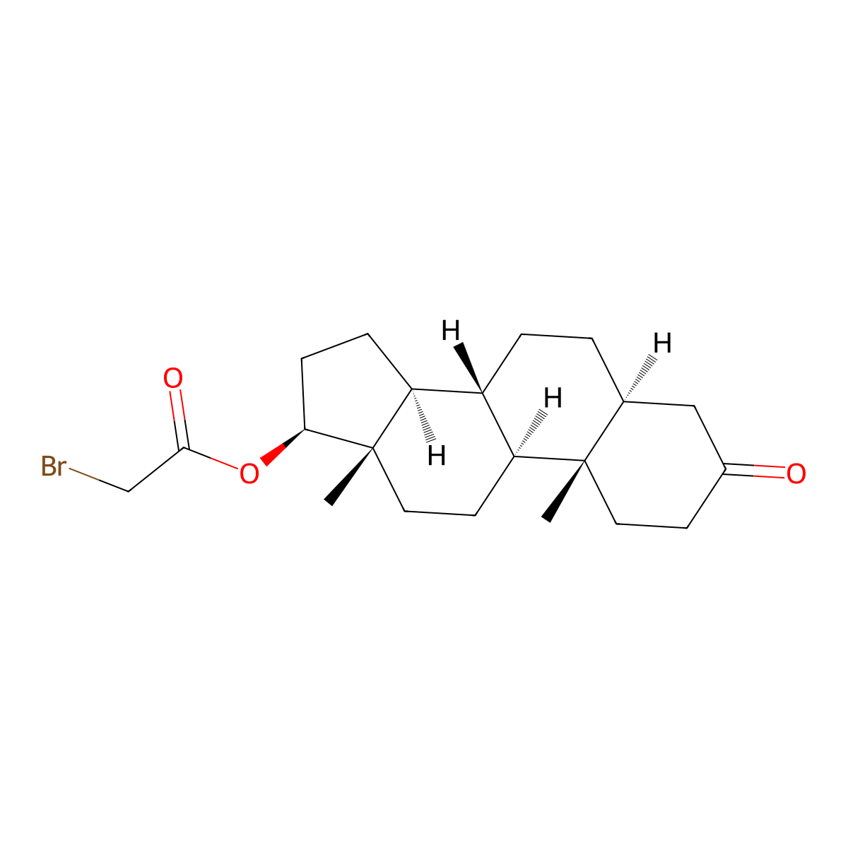 Dihydrotestosterone 17-bromoacetate molecular structure, CAS 66656-21-1