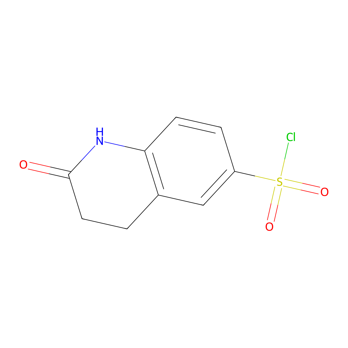2-Oxo-1,2,3,4-tetrahydro-6-quinolinesulfonylchloride molecular structure, CAS 66657-42-9