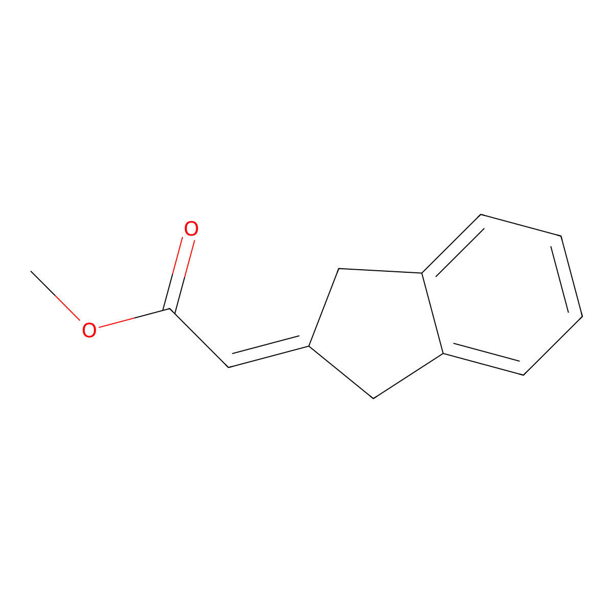 Methyl 2-(2,3-dihydro-1H-inden-2-ylidene)acetate molecular structure, CAS 66658-02-4