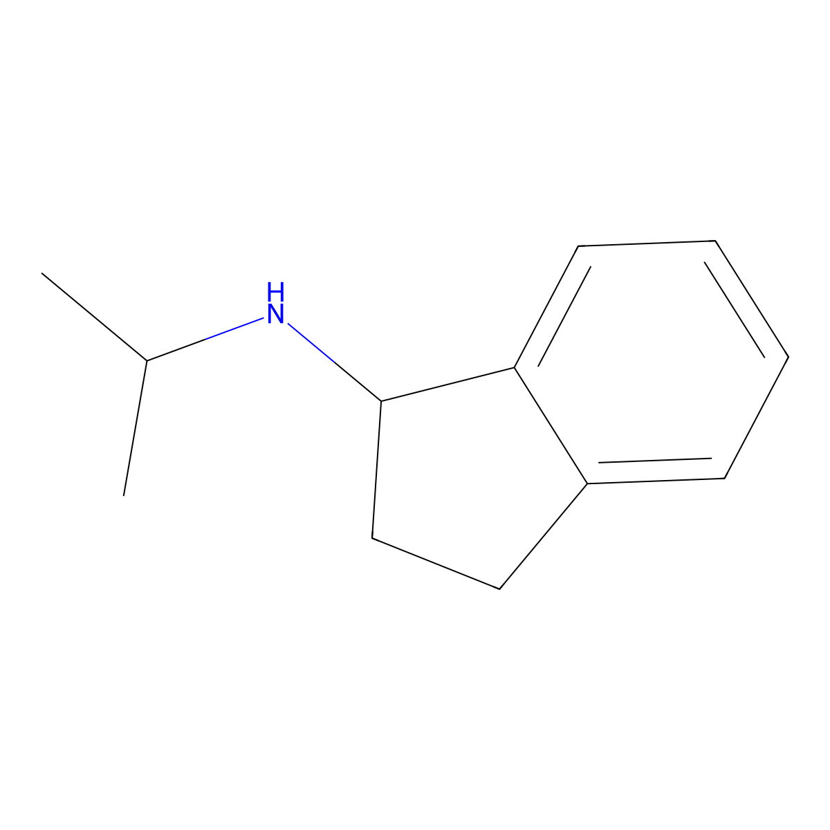 N-(propan-2-yl)-2,3-dihydro-1H-inden-1-amine molecular structure, CAS 66658-06-8
