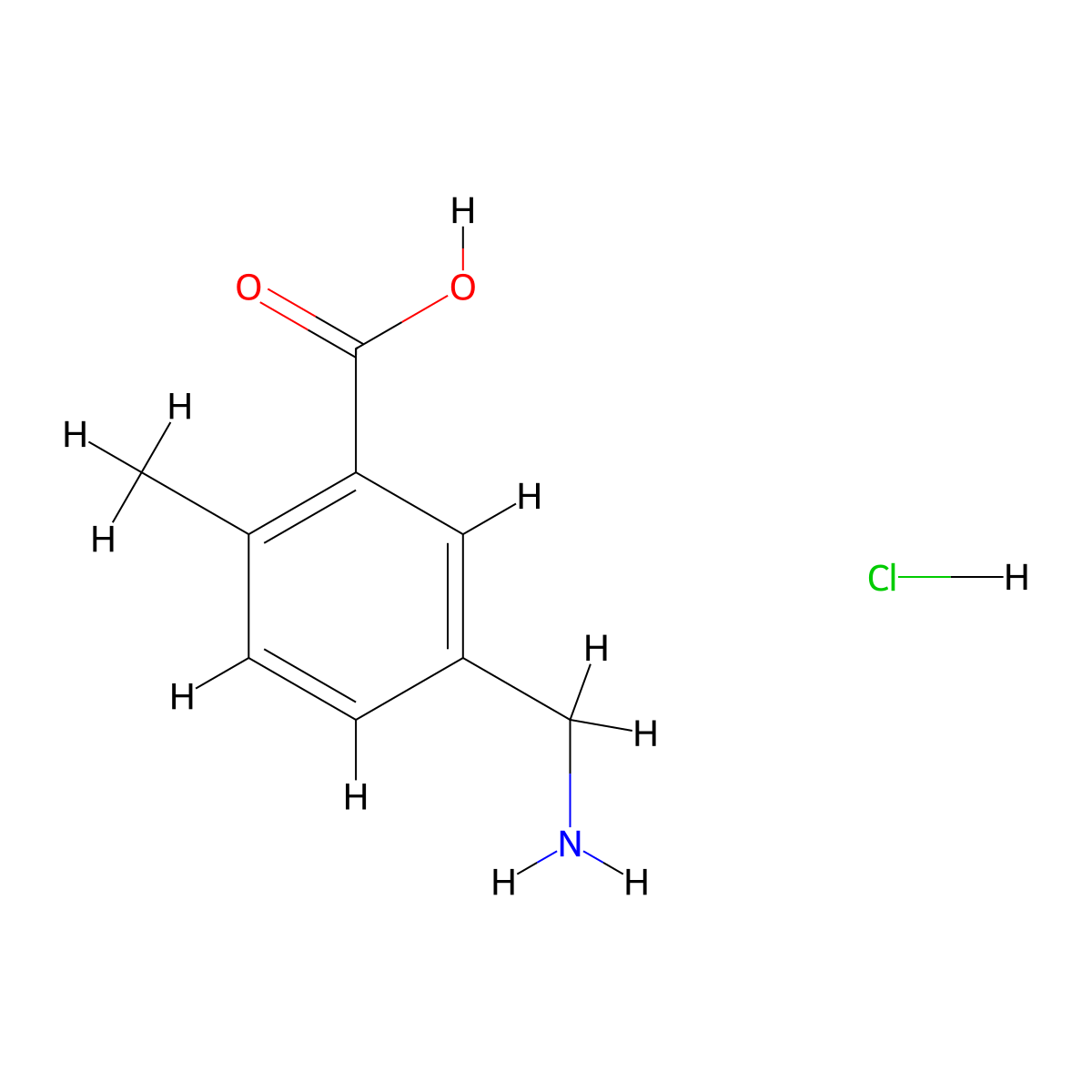 5-(Aminomethyl)-2-methylbenzoic acid hydrochloride molecular structure, CAS 66658-51-3