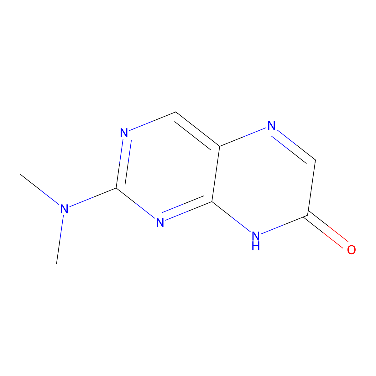 2-Dimethylamino-7-oxo-7,8-dihydropteridine molecular structure, CAS 6666-03-1