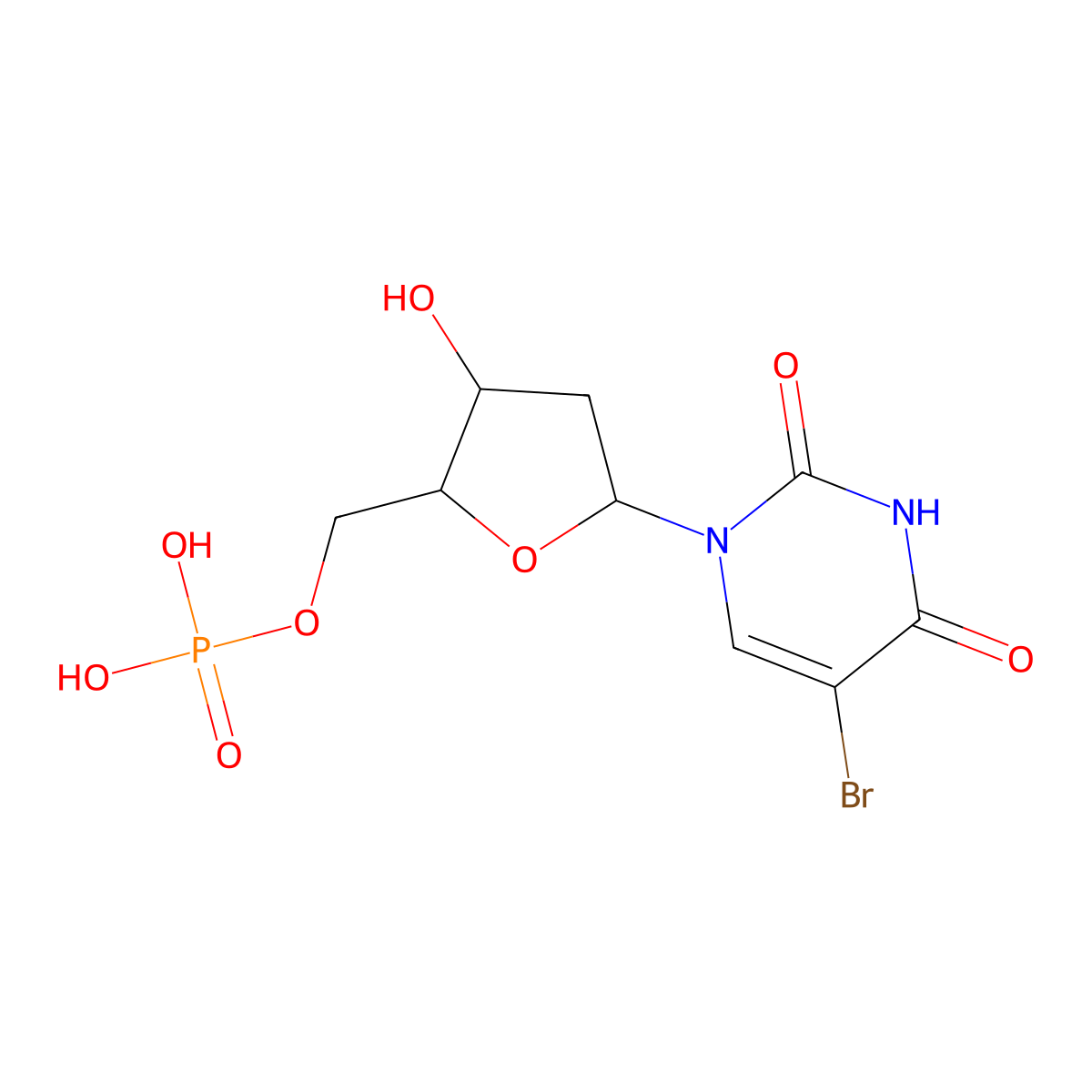 5-Bromo-dUMP molecular structure, CAS 6666-38-2