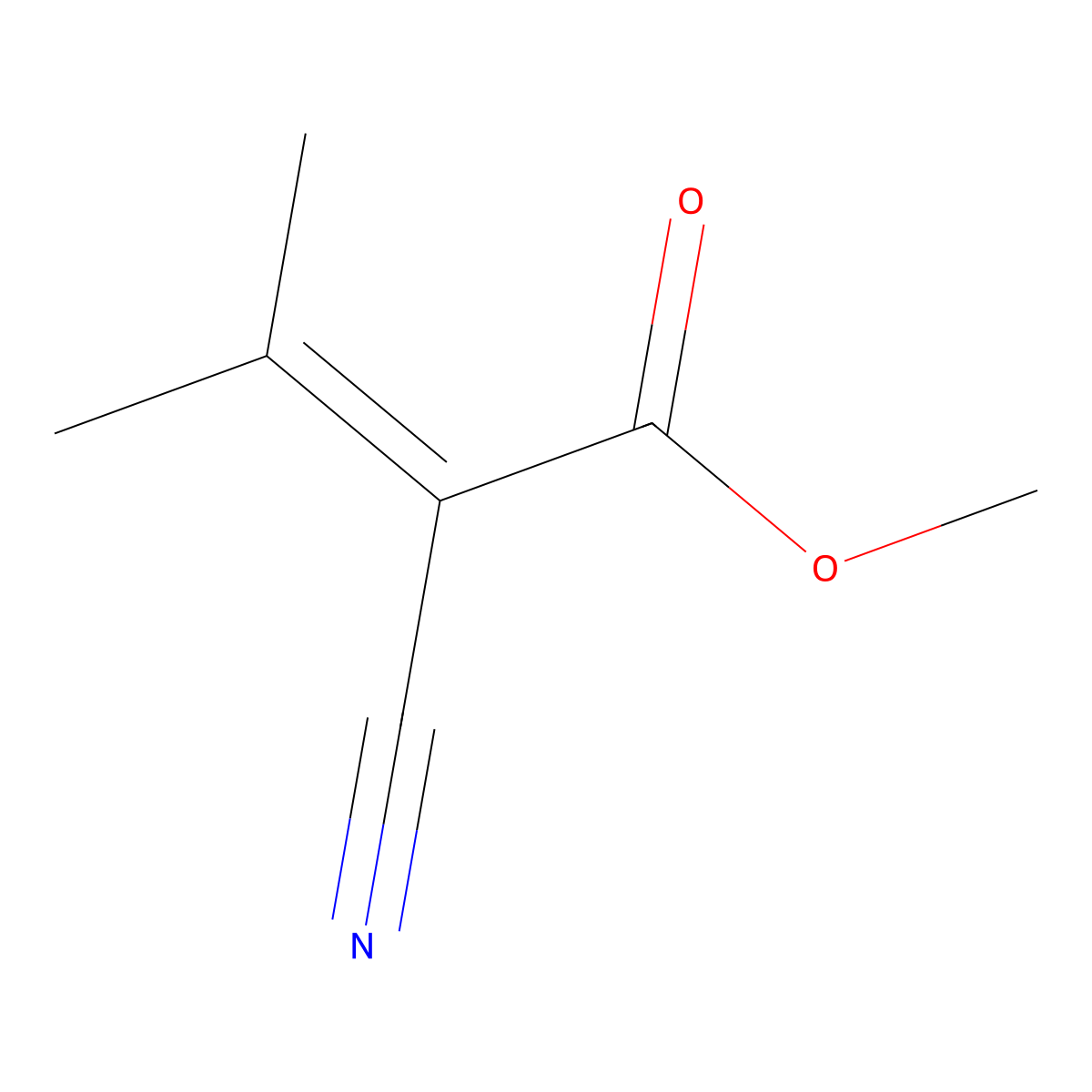 Methyl 2-cyano-3-methylcrotonate molecular structure, CAS 6666-75-7