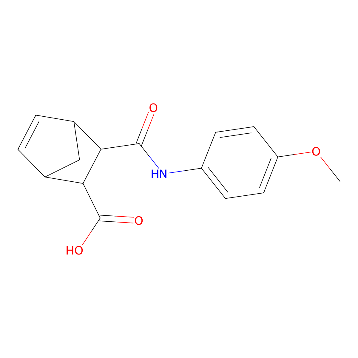 3-[(4-Methoxyphenyl)carbamoyl]bicyclo[2.2.1]hept-5-ene-2-carboxylic acid molecular structure, CAS 66662-11-1