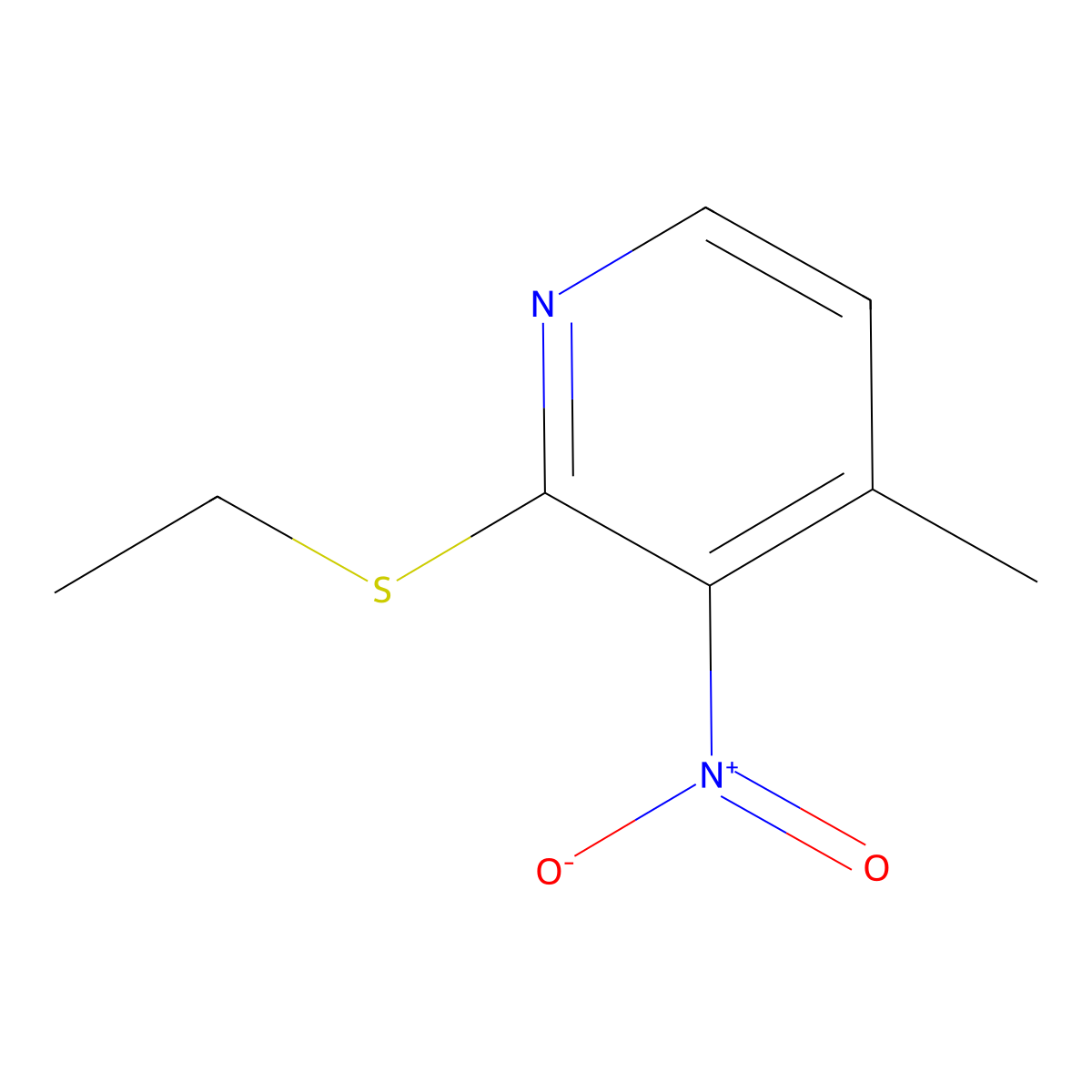2-(Ethylsulfanyl)-4-methyl-3-nitropyridine molecular structure, CAS 66665-88-1