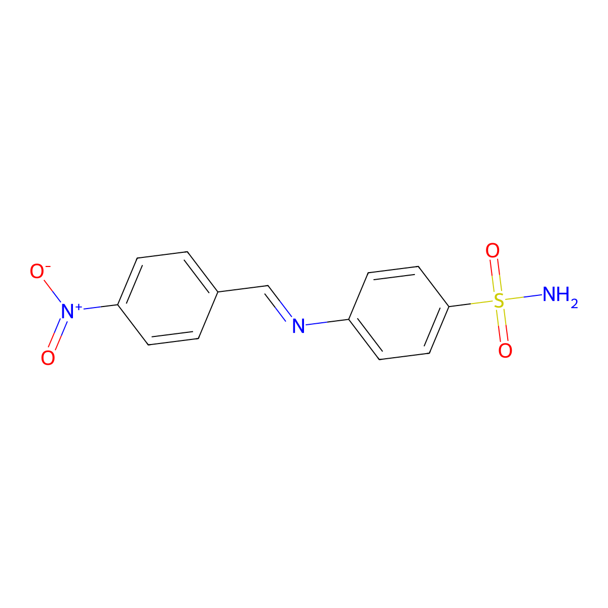 4-(4-Nitro-benzylideneamino)-benzenesulfonamide molecular structure, CAS 66667-60-5