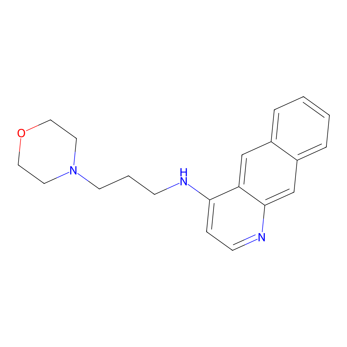 Benzo(g)quinolin-4-amine, N-(3-(4-morpholinyl)propyl)- molecular structure, CAS 66667-67-2