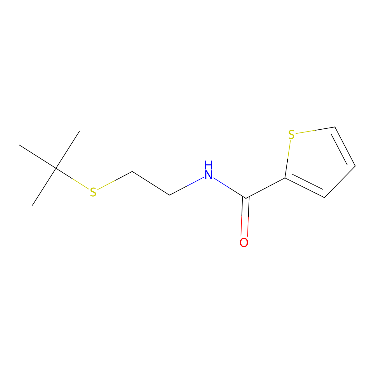 N-(2-tert-butylsulfanylethyl)thiophene-2-carboxamide molecular structure, CAS 666699-50-9