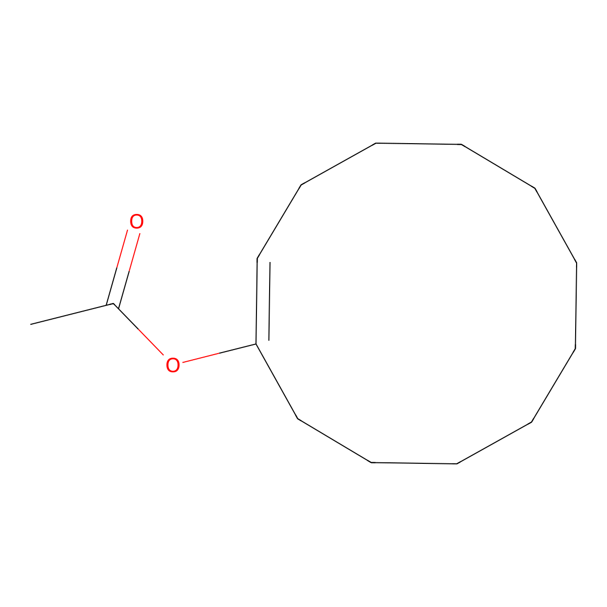 Cyclododecen-1-yl acetate molecular structure, CAS 6667-66-9