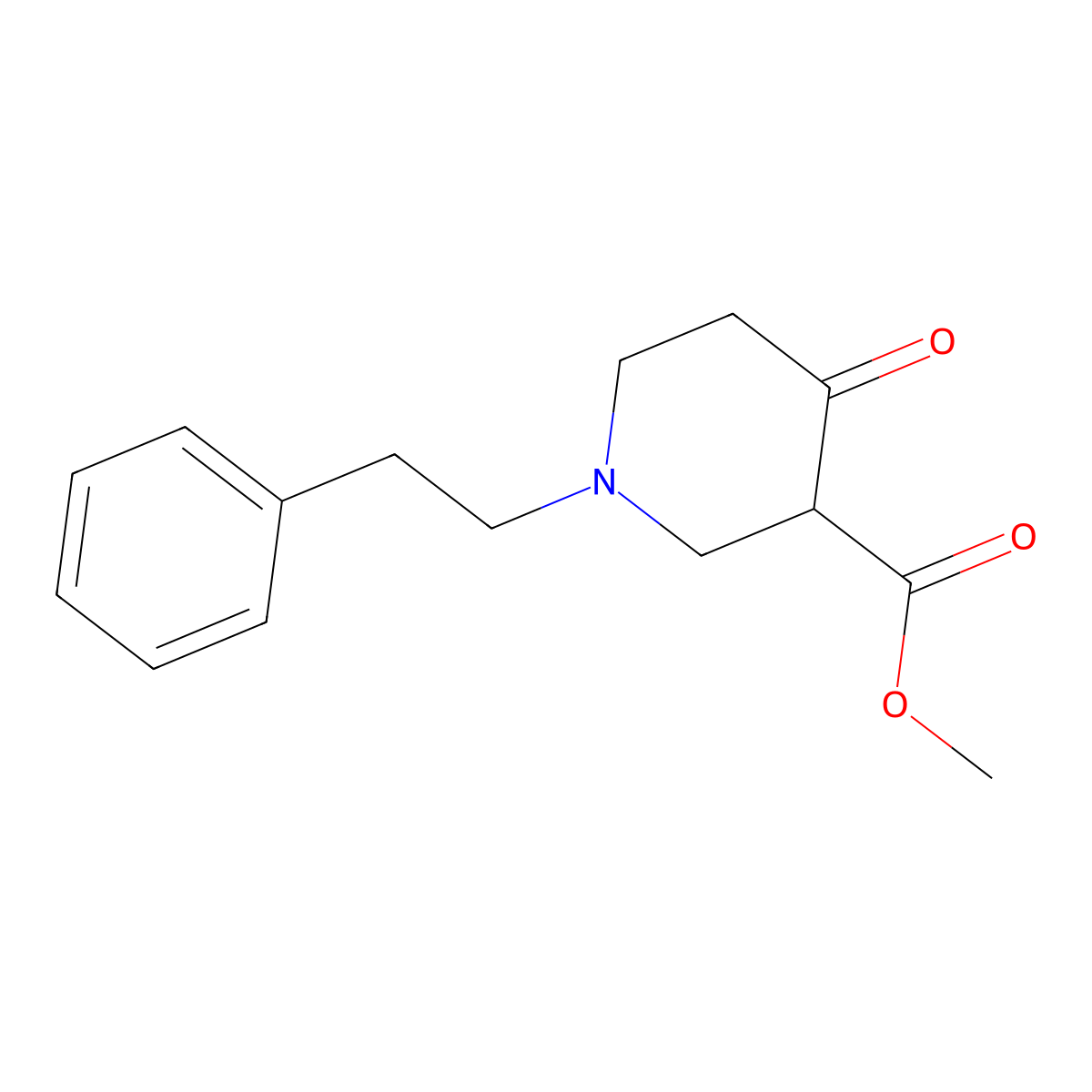 Methyl 4-oxo-1-phenethylpiperidine-3-carboxylate molecular structure, CAS 66670-11-9