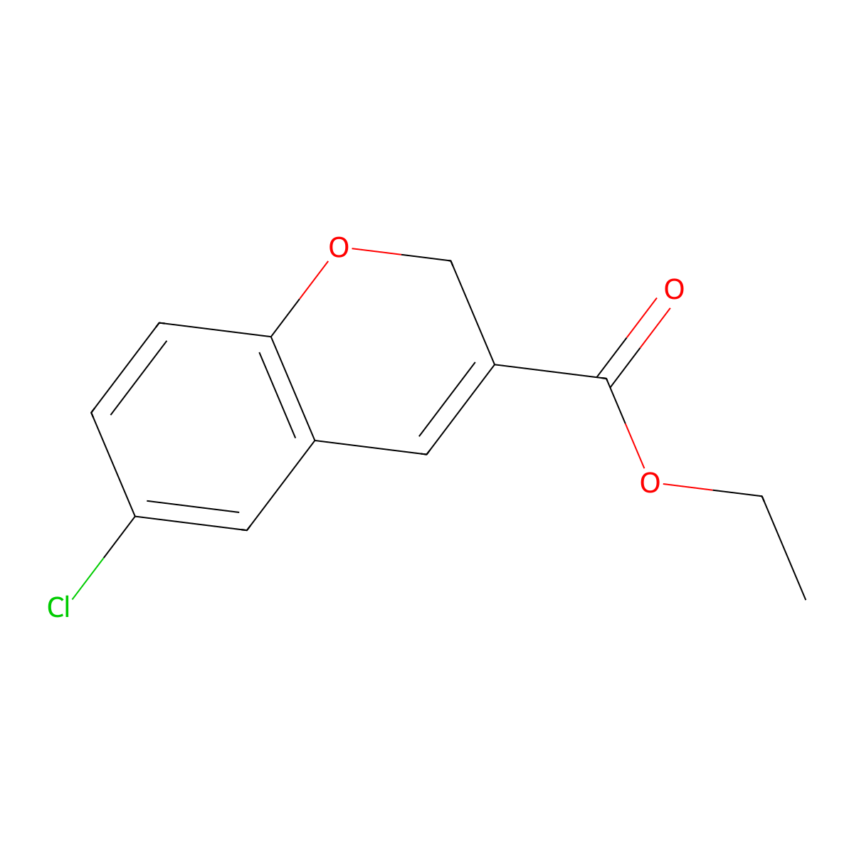 ethyl 6-chloro-2H-chromene-3-carboxylate molecular structure, CAS 66670-54-0