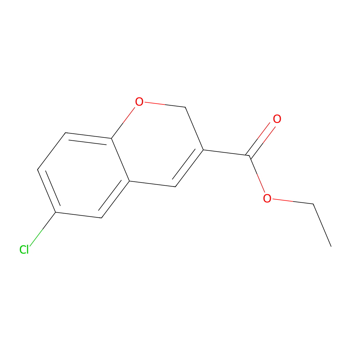ethyl 6-chloro-2H-chromene-3-carboxylate molecular structure, CAS 66670-54-0