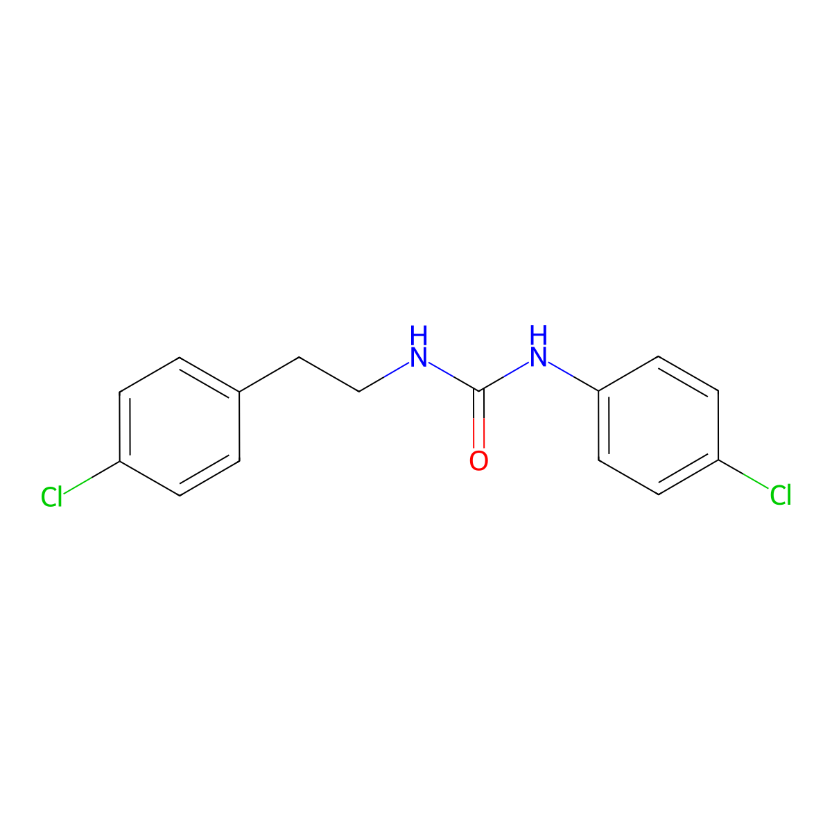 1-(4-Chlorophenyl)-3-[2-(4-chlorophenyl)ethyl]urea molecular structure, CAS 666701-95-7