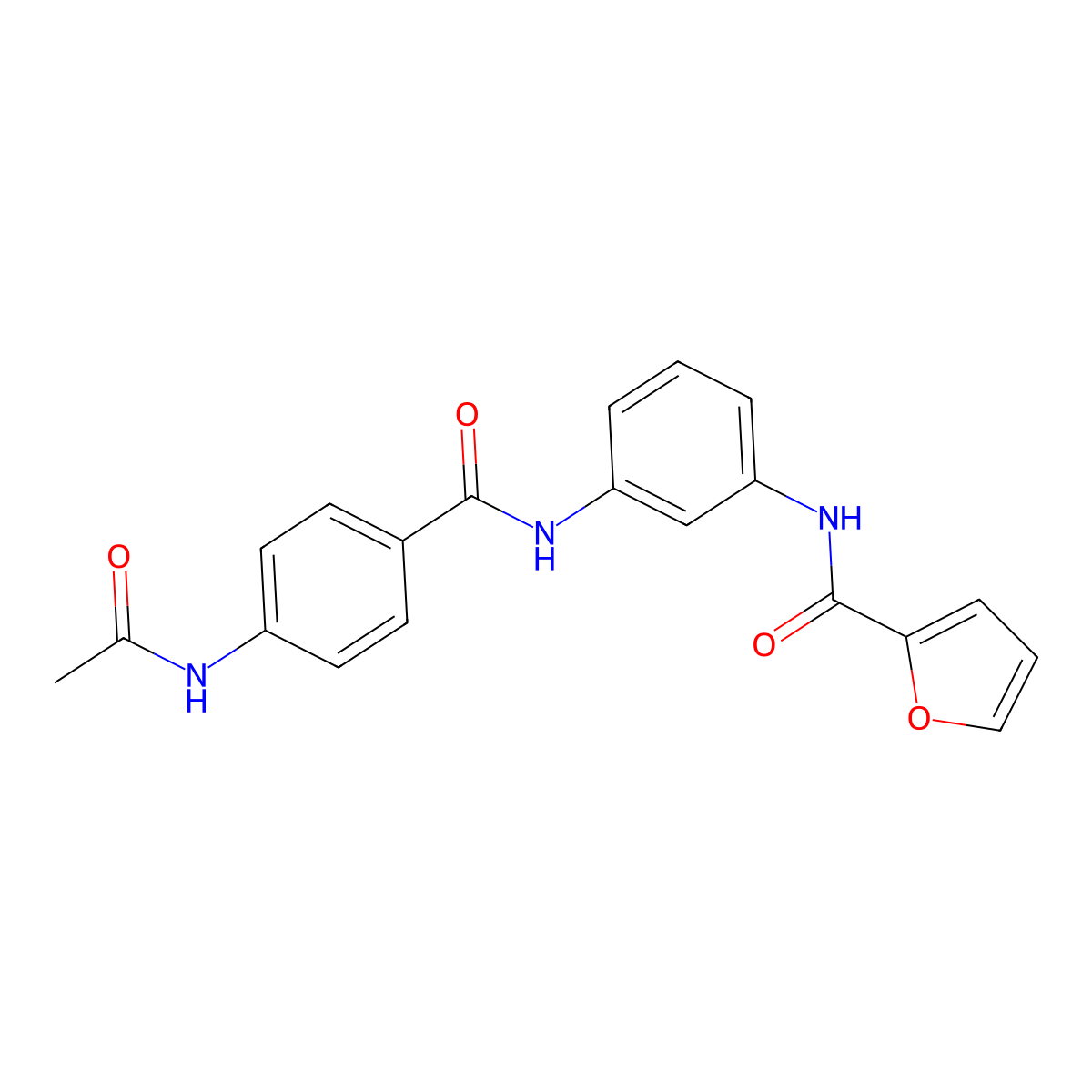 N-[3-[(4-acetamidobenzoyl)amino]phenyl]furan-2-carboxamide molecular structure, CAS 666710-65-2
