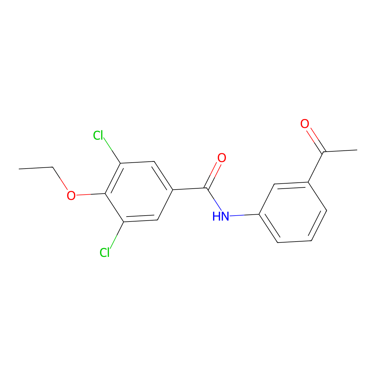 N-(3-acetylphenyl)-3,5-dichloro-4-ethoxybenzamide molecular structure, CAS 666710-70-9