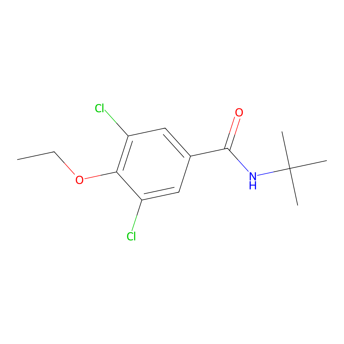 N-(tert-butyl)-3,5-dichloro-4-ethoxybenzamide molecular structure, CAS 666710-72-1