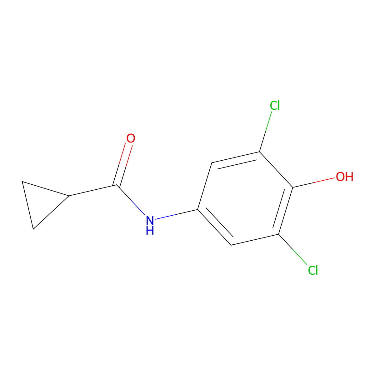 N-(3,5-dichloro-4-hydroxyphenyl)cyclopropanecarboxamide molecular structure, CAS 666710-77-6