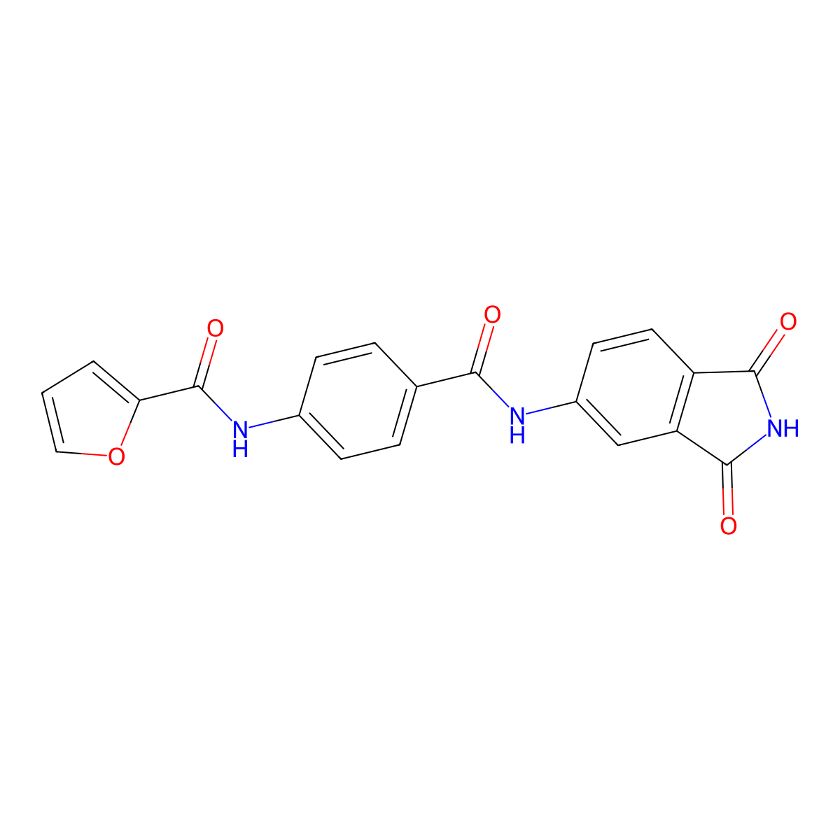 N-[4-[(1,3-dioxoisoindol-5-yl)carbamoyl]phenyl]furan-2-carboxamide molecular structure, CAS 666710-84-5