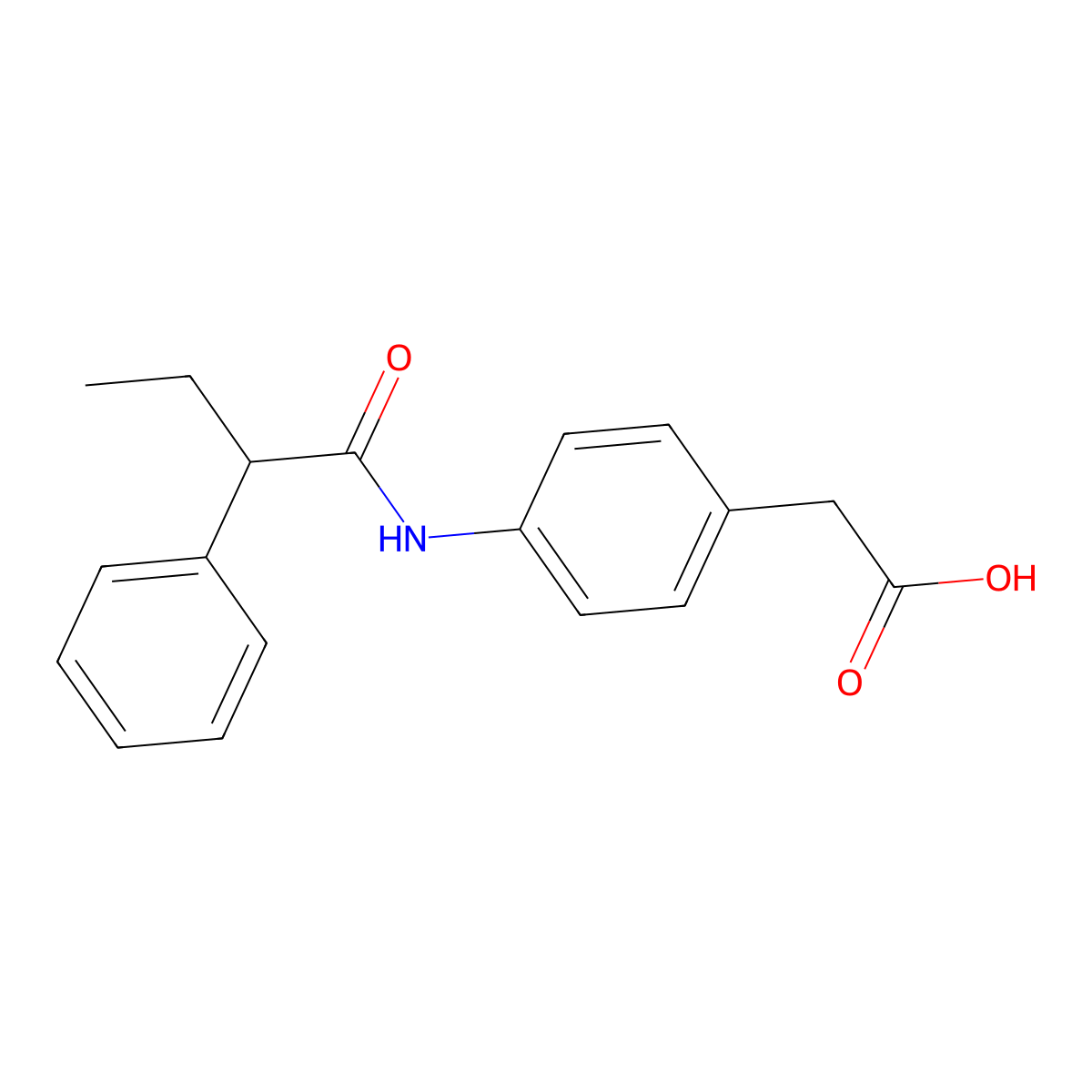 {4-[(2-Phenylbutanoyl)amino]phenyl}acetic acid molecular structure, CAS 666710-93-6