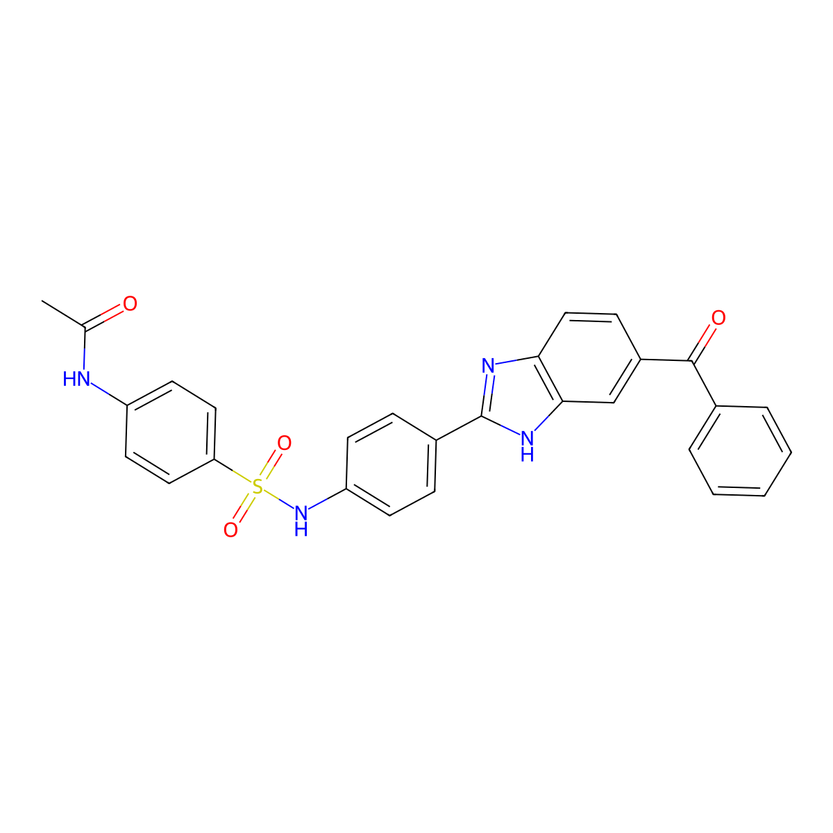 N-[4-[[4-(6-benzoyl-1H-benzimidazol-2-yl)phenyl]sulfamoyl]phenyl]acetamide molecular structure, CAS 666710-99-2