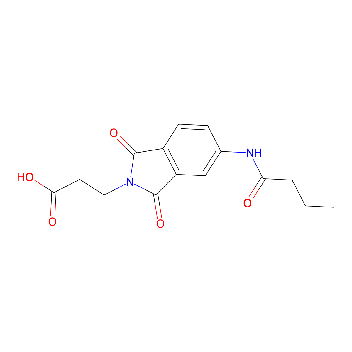 3-[5-(Butanoylamino)-1,3-dioxoisoindol-2-yl]propanoic acid molecular structure, CAS 666711-03-1
