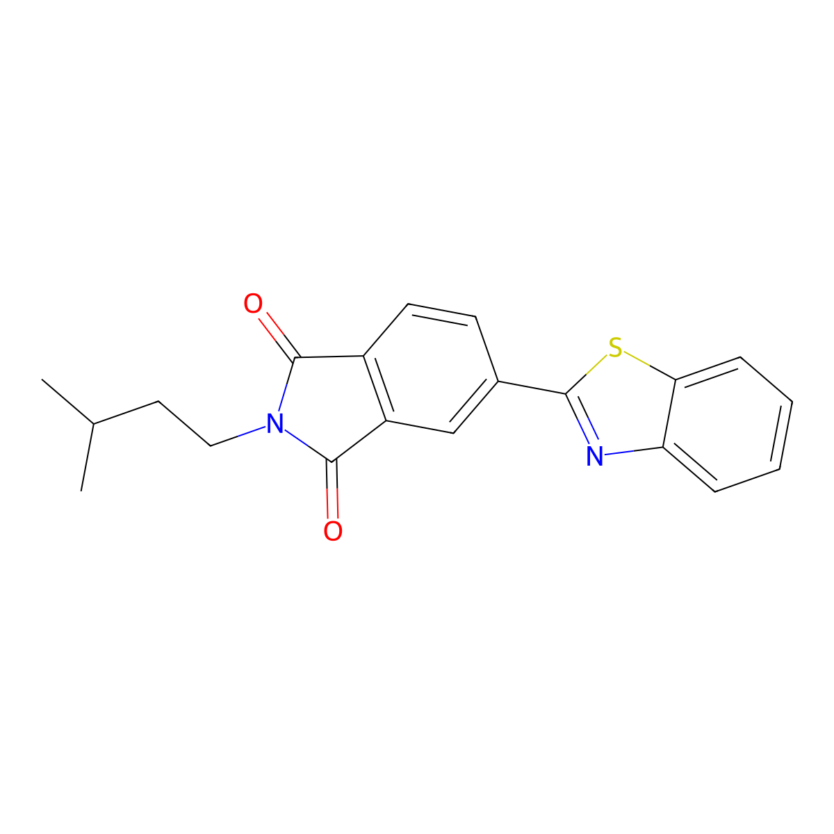 5-(1,3-Benzothiazol-2-yl)-2-(3-methylbutyl)isoindole-1,3-dione molecular structure, CAS 666711-12-2