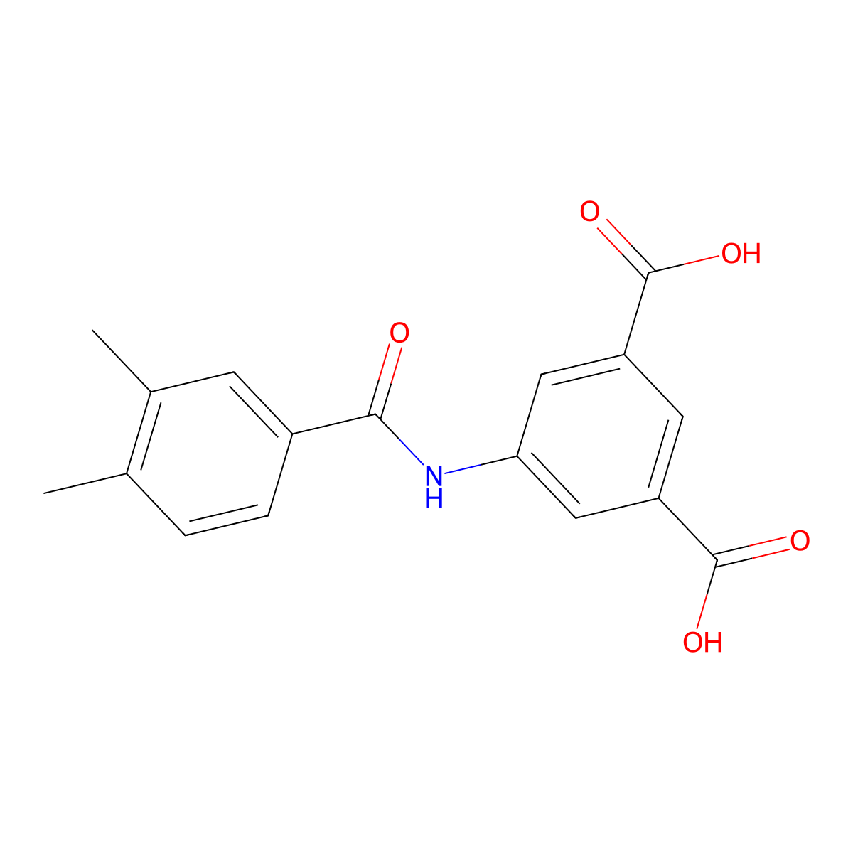 5-{[(3,4-Dimethylphenyl)carbonyl]amino}benzene-1,3-dicarboxylic acid molecular structure, CAS 666711-23-5