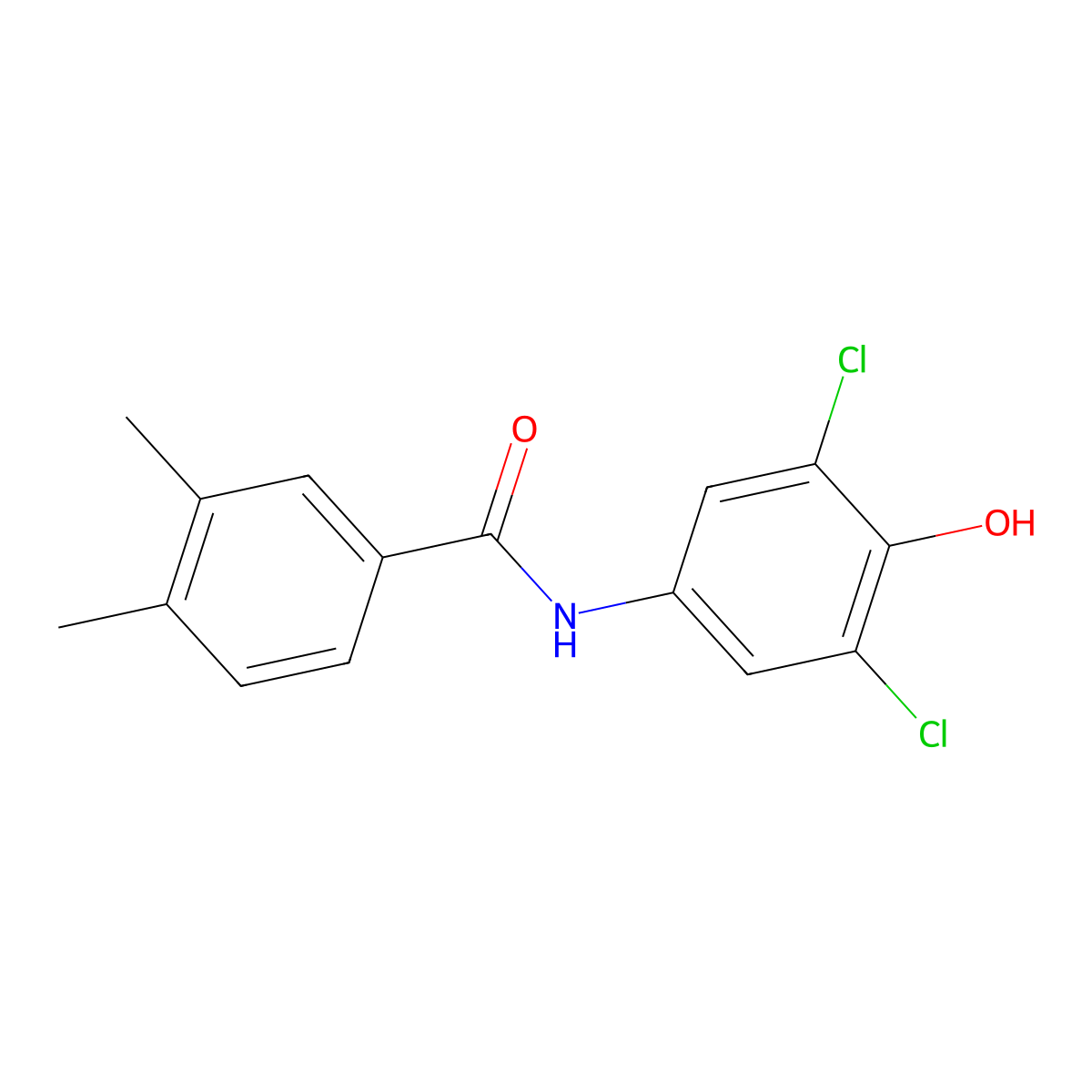 N-(3,5-dichloro-4-hydroxyphenyl)-3,4-dimethylbenzamide molecular structure, CAS 666711-24-6