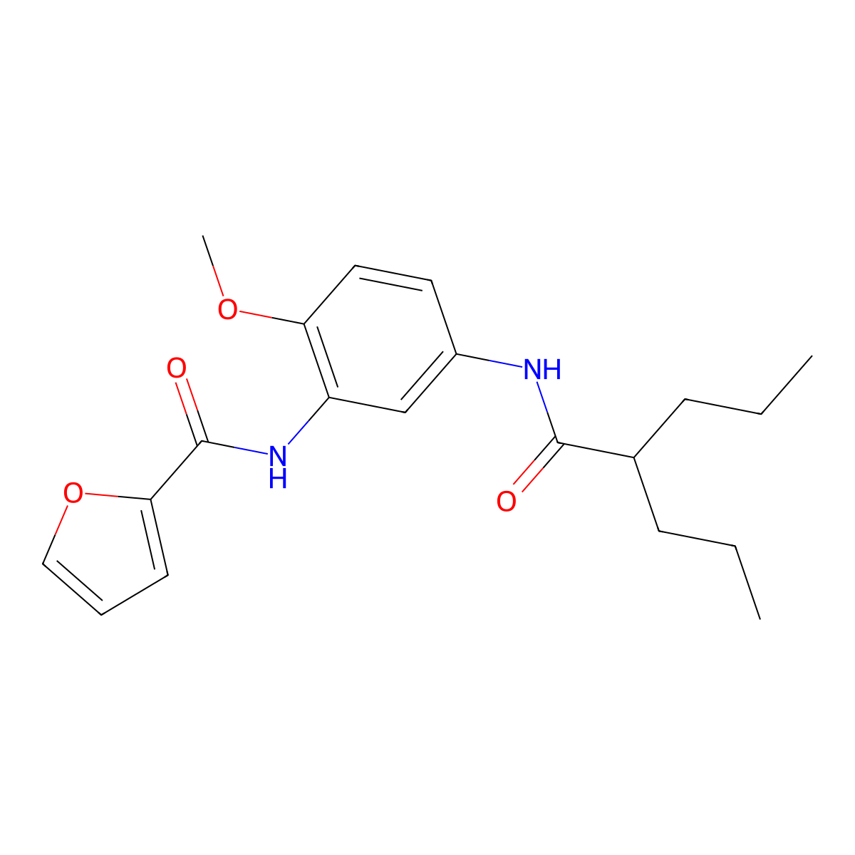 N-{2-methoxy-5-[(2-propylpentanoyl)amino]phenyl}-2-furamide molecular structure, CAS 666711-39-3