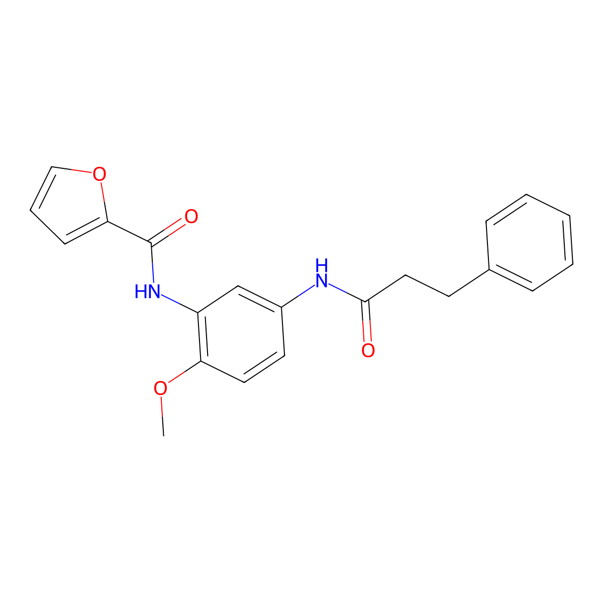 N-{2-methoxy-5-[(3-phenylpropanoyl)amino]phenyl}-2-furamide molecular structure, CAS 666711-41-7
